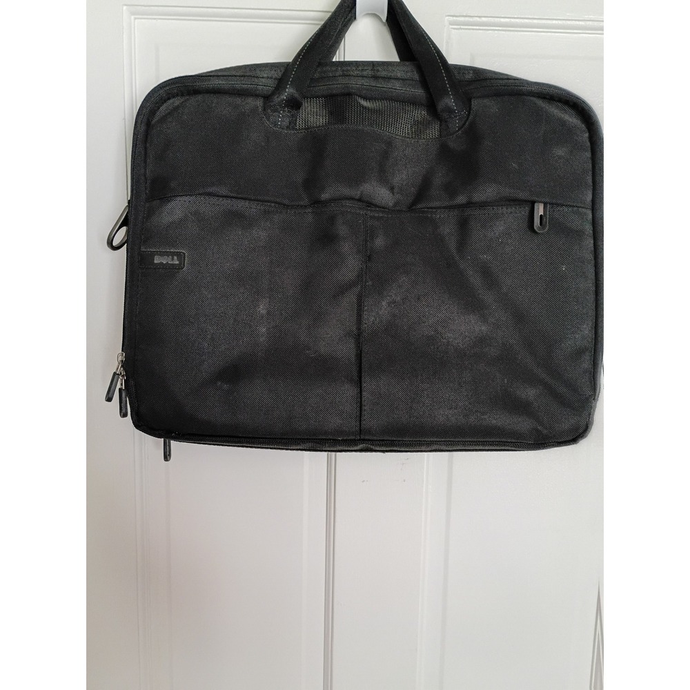 Dell Black Nylon Laptop Messenger Bag Briefcase Padded Case with Organizer